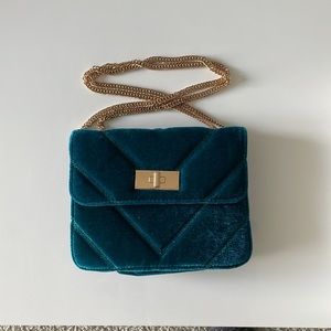 Velvet teal crossbody purse